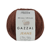 Пряжа Джинс-GZ (Gazzal, Jeans-GZ), 50 г / 170 м, 1158 коричневый
