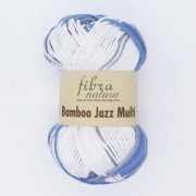 Пряжа Бамбо Джаз Мульти (Bamboo Jazz Mu Fibra natura ), 50 г / 120 м, 310 белый/серый/голубой