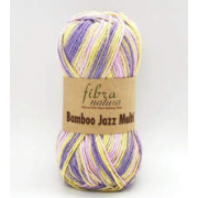 Пряжа Бамбо Джаз Мульти (Bamboo Jazz Mu Fibra natura ), 50 г / 120 м, 301 желтый/розовый/сирень