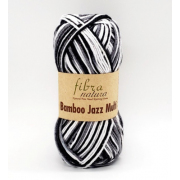 Пряжа Бамбо Джаз Мульти (Bamboo Jazz Mu Fibra natura ), 50 г / 120 м, 309 черный/белый