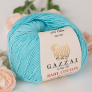 Пряжа Бэби Коттон (Baby Cotton Gazzal  50 г / 165 м 3451 св.бирюза