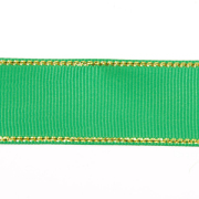 Лента репсовая 25 мм с люрексом (уп. 22,5 м)120 зеленый/золото