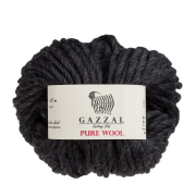 Пряжа Пур Вул-5 (Gazzal, Pure Wool-5), 100 г / 65 м, 5243 черный