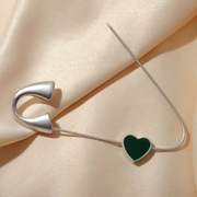 Булавка декоративная 7355745 «Сердце» 6,5 см зеленый/серебро