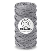 Карамель шнур для вязания 5 мм 75 м/ 200 гр серый сатин