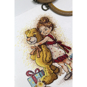 Набор для вышивания М.П.Студия М-632 «Девочка с мишкой» 15*21 см