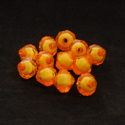 Бусины пластм. 10 мм  прозрачные с гранью (уп. 10 г) №46 оранжевый