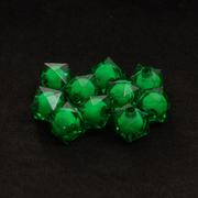 Бусины пластм. 10 мм  прозрачные с гранью (уп. 10 г) №68 зеленый
