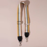 Ручки для сумок 7842208 стропа с кожаной вставкой  140*3,8 см желтый/белый/серый/бежевый
