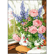 Набор для вышивания Гелиос АА-051 «Цветы у окна» 30*40 см