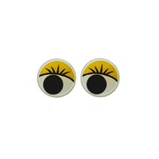 Глаза с бег. зрачками цв. с ресн. MER- 6 мм жёлтый