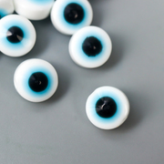 Набор бусин для творчества  8 мм 7136564 «Глаз от сглаза» уп 30 шт белый/голубой