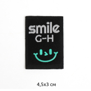 Аппликация пришивная TBY.2410«Smile» 3*4,5 см черный