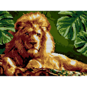 Алмазная мозаика СЛ 9662393 «Мудрый лев» 30*40 частичная выкладка