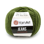 Пряжа Джинс (YarnArt Jeans), 50 г / 160 м, 82 оливковый