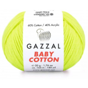 Пряжа Бэби Коттон (Baby Cotton Gazzal  50 г / 165 м 3462 салатовый