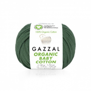 Пряжа Органик бэби коттон (Organik baby cotton Gazzal ), 50 г / 115 м  427 зеленый