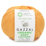 Пряжа Органик бэби коттон (Organik baby cotton Gazzal ), 50 г / 115 м  447 т.желтый