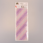 Стразы клеевые на листе 6 мм (уп. 504 шт.) серебро / розовый / фиолетовый