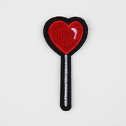 Термоаппликация 2612261 «Сердце на палочке» 3*7 см красный