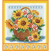 Набор для вышивания Panna Ц-1093 «Корзина с цветам» 21,5*23 см