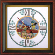 Набор для вышивания Panna Ч-1580 Часы «Часы на старой ратуше» 25*25 см