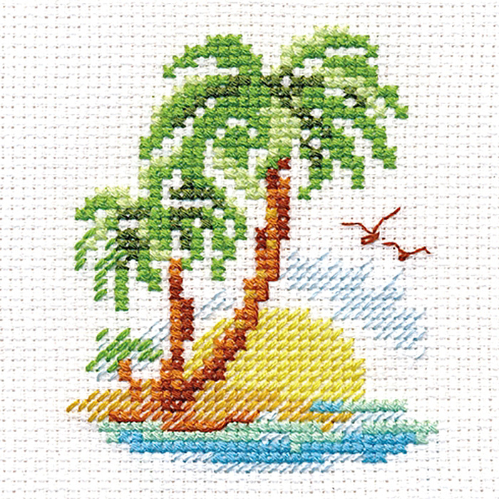Набор для вышивания Алиса 0-155 «Пальмовый островок» 6*8 см