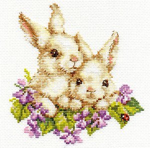 Набор для вышивания Алиса 1-11 «Крольчата» 15*16 см
