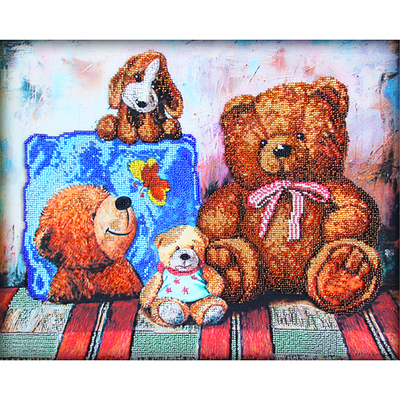 Набор для вышивания бисером Астрея Gluriya 56018 «Плюшевые медведи» 40*32 см в интернет-магазине Швейпрофи.рф