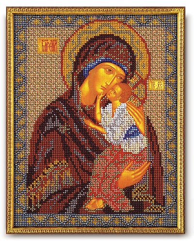 Набор для вышивания бисером Кроше В-152 «Икона Божией Матери Ярославская» 20*25 см