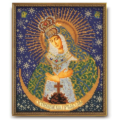 Набор для вышивания бисером Кроше В-161 «Икона Божией Матери Остробрамская» 20*24 см в интернет-магазине Швейпрофи.рф