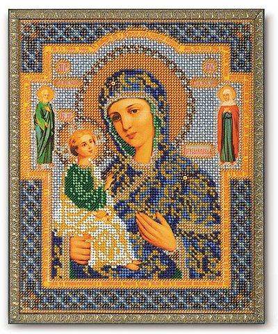 Набор для вышивания бисером Кроше В-164 «Икона Божией Матери Иерусалимская» 20*24 см