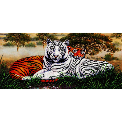 Набор для вышивания бисером МК Б-237 «Саванна. Тигры» 25,5*55 см в интернет-магазине Швейпрофи.рф