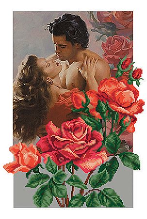 Набор для вышивания бисером МП 0015/Б «Розы любви» 27*37 см