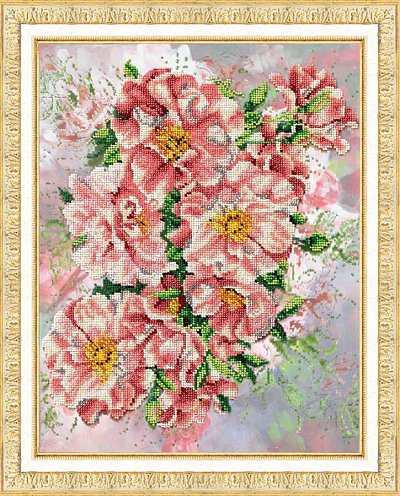 Набор для вышивания бисером Паутинка Б-1205 «Садовые розы» 28,5*36 см