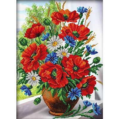 Набор для вышивания бисером Паутинка Б-1235 «Любимые цветы» 28*38 см в интернет-магазине Швейпрофи.рф