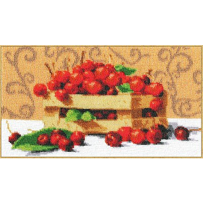 Набор для вышивания Золотое руно РТ-024 «Спелые вишни» 30*16,8 см в интернет-магазине Швейпрофи.рф