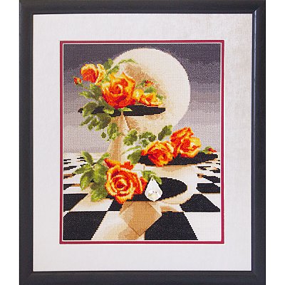 Набор для вышивания Золотое руно Ф-027 «Розы и кристалл»(снят) 23,9*30,4 см