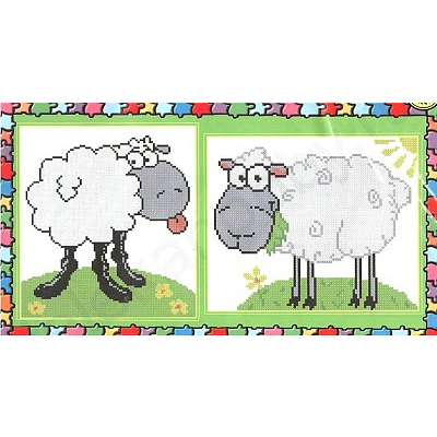Набор для вышивания Искусница №2021 «Забавные овечки» (снят) 14*17 и 17*18 см в интернет-магазине Швейпрофи.рф