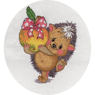 Набор для вышивания Кларт 8-131 «Ёжик с яблоком» 16*20 см в интернет-магазине Швейпрофи.рф