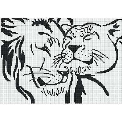 Набор для вышивания М.П.Студия НВ-123 «Лев и львица» (снят) 30*45 см в интернет-магазине Швейпрофи.рф