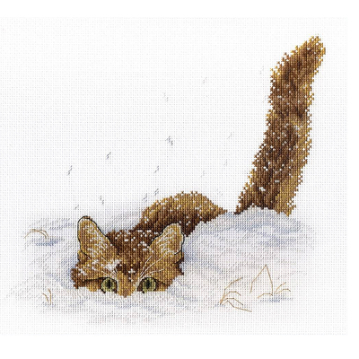 Набор для вышивания М.П.Студия НВ-557 «Кот в снегу» 20*25 см в интернет-магазине Швейпрофи.рф