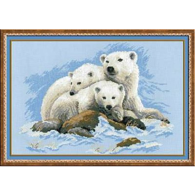 Набор для вышивания Риолис №1033 «Белые медведи» 60*40 см в интернет-магазине Швейпрофи.рф