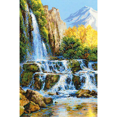 Набор для вышивания Риолис №1194 «Пейзаж с водопадом» 40*60 см в интернет-магазине Швейпрофи.рф