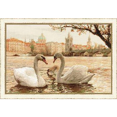 Набор для вышивания Риолис №1364 «Лебеди. Прага» 45*30 см в интернет-магазине Швейпрофи.рф