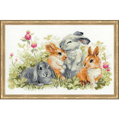 Набор для вышивания Риолис №1416 «Забавные крольчата» 40*25 см в интернет-магазине Швейпрофи.рф