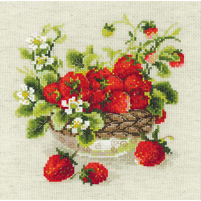 Набор для вышивания Риолис №1449 «Садовая клубника» 30*30 см в интернет-магазине Швейпрофи.рф