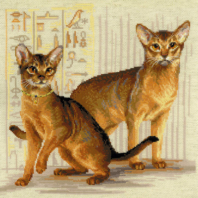 Набор для вышивания Риолис №1671 «Абиссинские кошки» 40*40 см в интернет-магазине Швейпрофи.рф