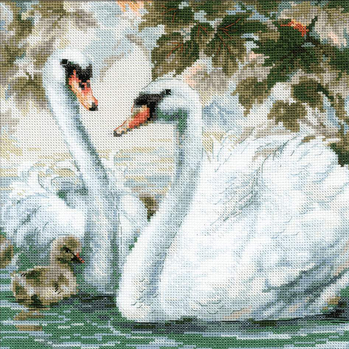 Набор для вышивания Риолис №1726 «Белые лебеди» 25*25 см