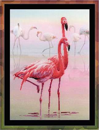 Набор для вышивания Риолис РТ-0012 «Фламинго» 30*40 см